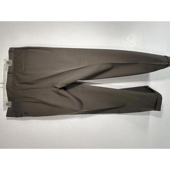 Vtg 80s Oscar De La Renta Wool Dress Pants Sz 35 Tailored Classic Brown - Picture 3 of 7